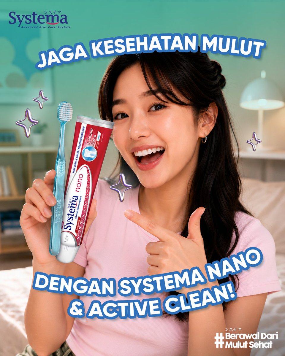 SystemaOralCare's tweet photo. Happy itu sesimpel menikmati momen favoritmu. Entah liburan, minum matcha, atau nonton konser. 

Jangan lupa jaga kesehatan mulut bersama Systema Nano &amp; Systema Active Clean, No.1 Oral Care Brand in Japan, agar setiap momen terasa lebih nyaman.

 #BerawalDariMulutSehat https://t.co/Sy7cWrjnXp