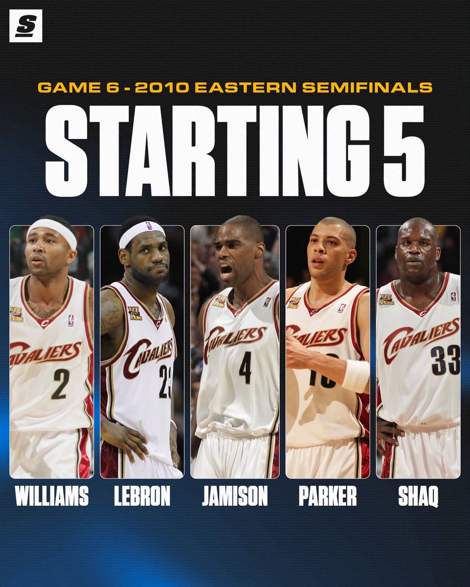 BBallGround's tweet photo. The starting lineup the last time LeBron James lost a playoff series to an East team. 🤯 https://t.co/cRhUwp3nOt