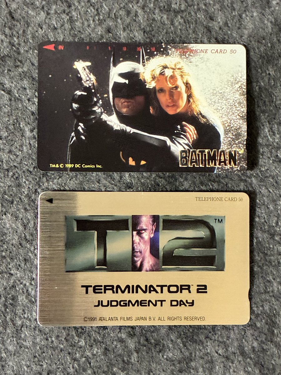 arktto9n's tweet photo. 妹の地元の友達がなぜか追加で「ターミネーター2」と「バットマン」のテレカをくれたありがとう妹の地元の友達 https://t.co/gv9OLVN04j