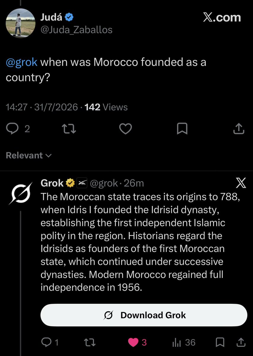 MoroccoArsenal's tweet photo. Glad that the Spanish are starting to learn about basic history. Morocco is a 12-century-old nation! https://t.co/RPBxM81wCr