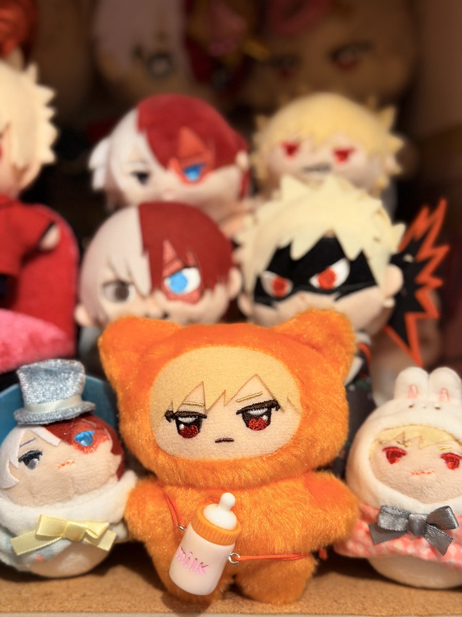 cnc_PNK's tweet photo. 寂しいかとおもって小さめのとどばくぬいちゃんたちの中にはいってもらったけど
もっと寂しくなっちゃったかな、、、
バブい顔で凛々しく立っててかわいいよ、、、 https://t.co/WqTssnwmGF