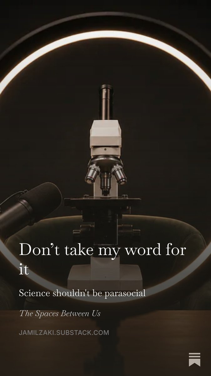 zakijam's tweet photo. Science shouldn't be parasocial

https://t.co/XCFNeFrkZA https://t.co/nyYMMbmZEl