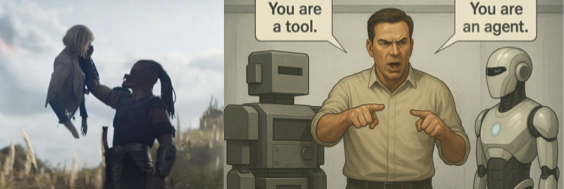 robinrmurphy's tweet photo. Is a robot a tool or an agent? The distinction is a matter of life and death to both a predator and a robot in the 2025 Movie Predator: Badlands. The movie provides an remarkably accurate opportunity to explore what is the difference- see my article in @scirobotics @RoboticsTSF https://t.co/UdqLpiv7LS