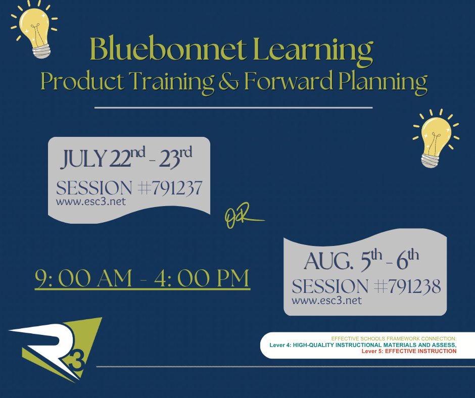 R3ESC's tweet photo. 🌟 Exciting News in Secondary Mathematics! ➗ Join us for an engaging training on Bluebonnet Learning, our High-Quality Instructional Material (HQIM) designed to support diverse student needs with effective Tier 1 instruction. https://t.co/9ry60hksjm https://t.co/mKKScAyTNw