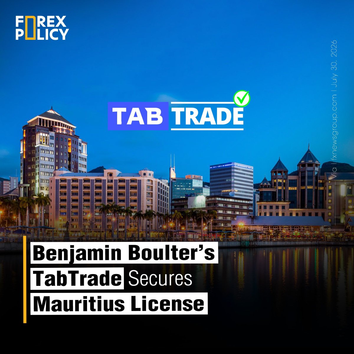 petaldream83's tweet photo. TabTrade has secured an Investment Dealer license from Mauritius’ FSC, strengthening its regulatory framework and client fund protections.

#TabTrade #BenjaminBoulter #CFDs #Forex #Fintech #Regulation https://t.co/errgk1zK90