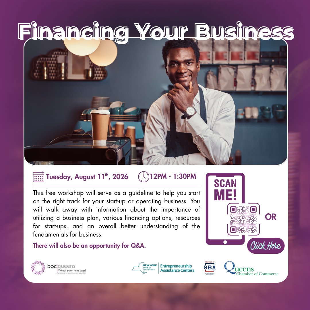 BOCNetwork's tweet photo. Missed our last Financing Your Business workshop? No worries—we've got another opportunity for you! Join us on Tuesday, 8/11 and gain the knowledge and resources you need to confidently launch, grow, or strengthen your business. 

Sign up: https://t.co/JOl8rxFQQK

#smallbiznyc https://t.co/XkQYpn4WRL
