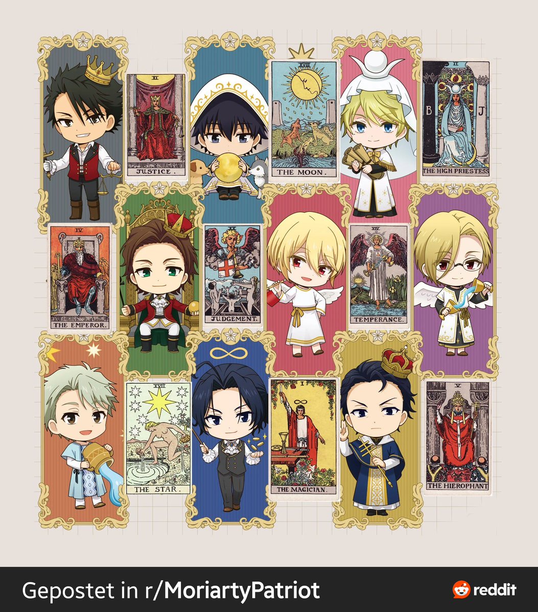 Helena__505's tweet photo. Yuumori Tarot Cards &amp; their meanings 😍🌟

#yuumori #mtp #moriarty #憂国のモリアーティ #sherlock https://t.co/DwMdb0BPbq