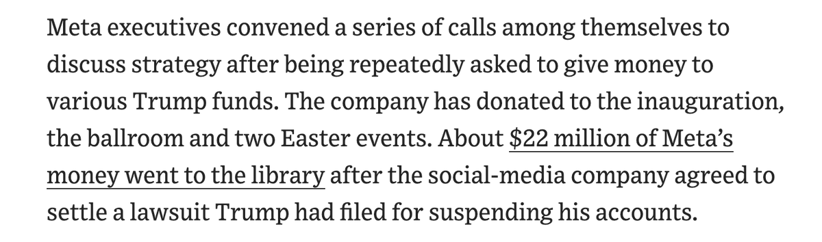 jkbjournalist's tweet photo. Gift link to WSJ Story today.  I can't believe it's not illegal to extort money from companies in exchange for access or favors from the President (like settling a lawsuit?) https://t.co/KmI3qpSGjf https://t.co/ZqoCjtGKWV