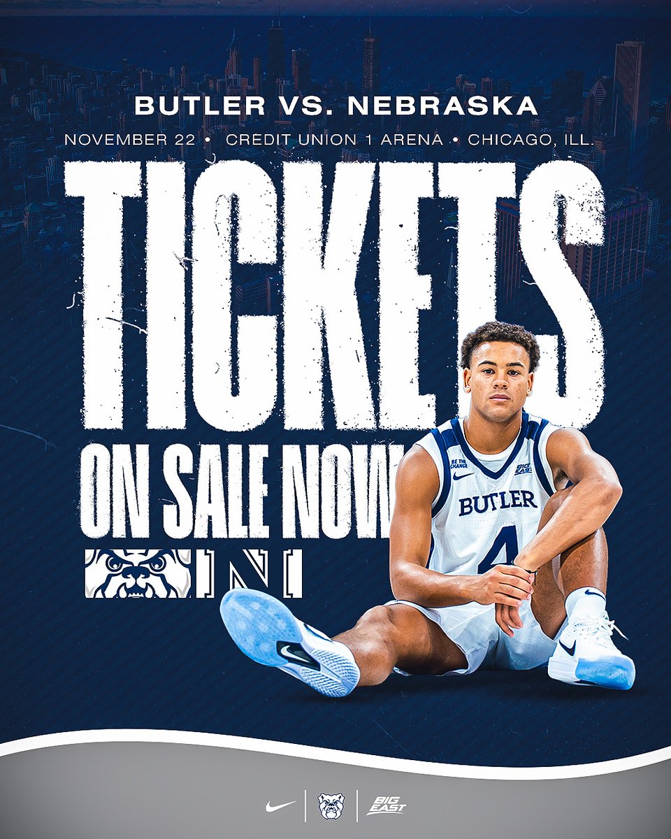 ButlerMBB's tweet photo. ‼️ Butler vs. Nebraska tickets are on sale now! 

📰: https://t.co/ZAMjBPFNFP
🎟️: https://t.co/yHkZh0C34N https://t.co/guJR63MAWR