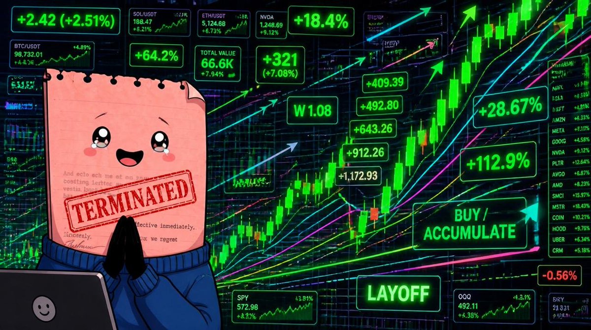 0xLinkdot's tweet photo. @PumpfunEco Soon when the market recovers everyone who didn't bid on $LAYOFF in the bear will regret it the bull.

This is just the beginning. Layoffs won't stop and the Layoff community will grind until hundreds of millions. https://t.co/93cum6toR2