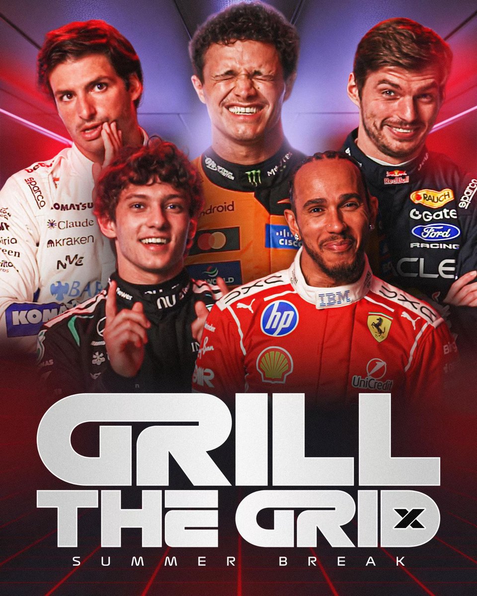 Aut332's tweet photo. I heard rumors that Lewis Hamilton didn't participate in the grill the grid but here he is 😭🥹 https://t.co/dbV4GMqyWF