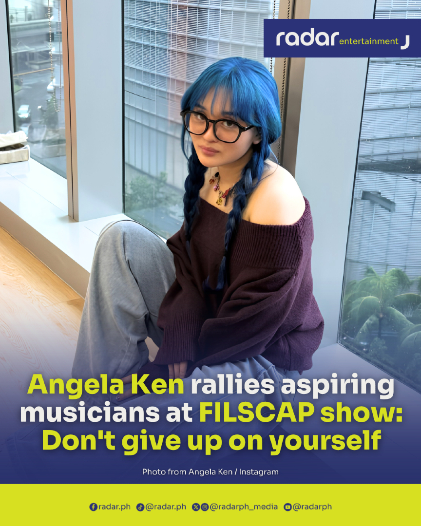 radarph_media's tweet photo. “Huwag na huwag niyong susukuan ang sarili niyo.”

This was the message of singer-songwriter #AngelaKen as she took the stage at Songwriter’s Night Select 2026, inspiring aspiring musicians while performing her original hits “Kulimlim,” “Baka Bukas,” and “Ako Naman Muna.”

Held as part of Linggo ng Musikang Pilipino, the event celebrates the vital role of songwriters in shaping and sustaining the Philippine music industry.

As one of the featured performers, Angela encouraged young artists in the audience to keep believing in themselves despite challenges.
“Kasi as long as hindi niyo sinusukuan ang sarili niyo, makakarating kayo,” she said.

Organized by FILSCAP, Songwriter’s Night Select 2026 also spotlighted 15 emerging songwriters from Luzon, Visayas, and Mindanao, giving them a platform to perform their original compositions and connect with a wider audience.

The featured songwriters, listed alphabetically, are AUXJUMP, Aw’te Amakeh, Eric Diao, Guava, Ivee Madamba, Jeffrey Yumol, Maria Perion, Maric Gavino, Off to Aurora, Roli Manalo, Si Mau ug J, Thon Monastrial, Toni Panagu, Veej, and Wyanet.

Through initiatives like this, FILSCAP continues to champion the next generation of Filipino songwriters, supporting their growth while helping shape the future of Original Pilipino Music.

(✍️ and 📸 Kiko Escuadro)

#radarPHEntertainment #radarPH