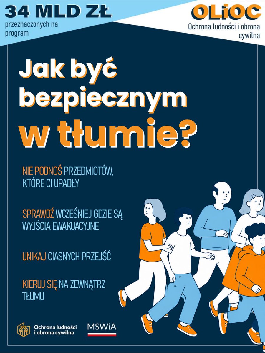 MSWiA_GOV_PL's tweet photo. ☀️ Połowa wakacji za nami! W planach: festiwale, koncerty, plenery czy sportowe emocje? Niezależnie od wydarzenia – bezpieczeństwo zawsze jest na pierwszym miejscu.

Najważniejsze to zachować spokój i stosować kilka prostych zasad, np. zwracaj uwagę na oznaczenia ewakuacyjne, ustal punkt spotkania z bliskimi, unikaj zatorów przy wyjściach.

Kontynuacja praktycznych wskazówek w Poradniku Bezpieczeństwa 📘.