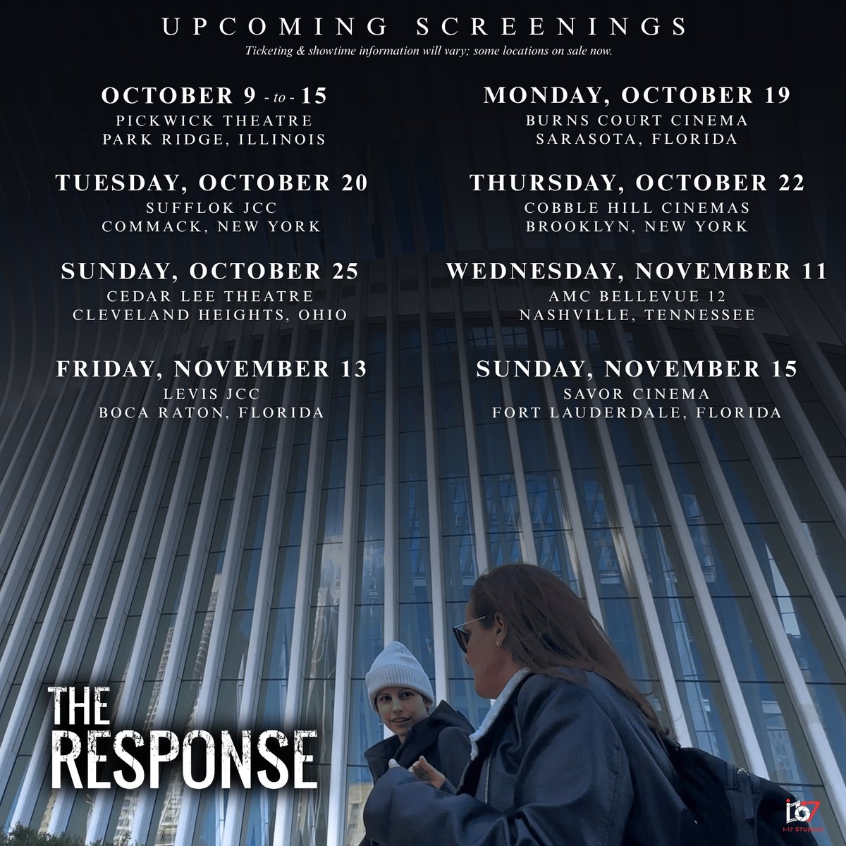 TheResponseDoc's tweet photo. Mark your calendars now.

Ticketing &amp; showtime information will vary; some locations on sale now. https://t.co/iQYPS3y0Gd