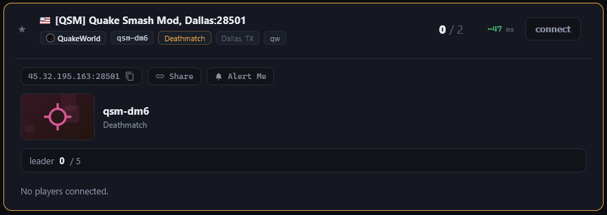 QuakeHub's tweet photo. @Kovaak_of_qw @QuakeCon Your server is already on the website! You can see it here - https://t.co/Ruea8Cpqho https://t.co/wrk1cDauEq
