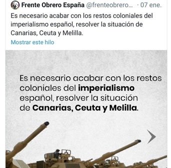 gisbert_ruben's tweet photo. ¿BASTA DE NO ENTREGAR CEUTA, MELILLA Y CANARIAS? Por suerte, ya muchos os ven como lo que sois, empleados de los alubios y traidores. https://t.co/8rkviCUH6R
