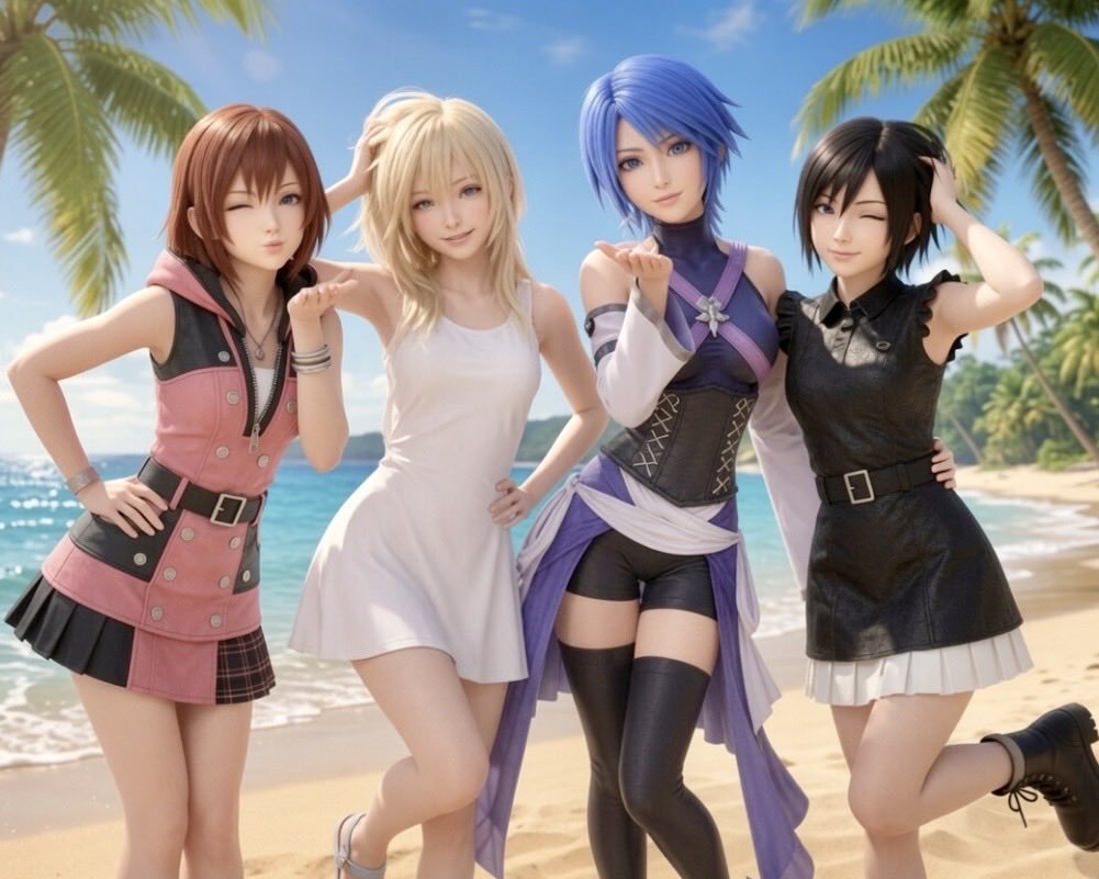 JohnyWinstons's tweet photo. The ladies of Kingdom Hearts: Kairi, Namine, Aqua, &amp; Xion #カイリ #ナミネ #アクア #シオン #KH3 https://t.co/SbwOzoyRo8
