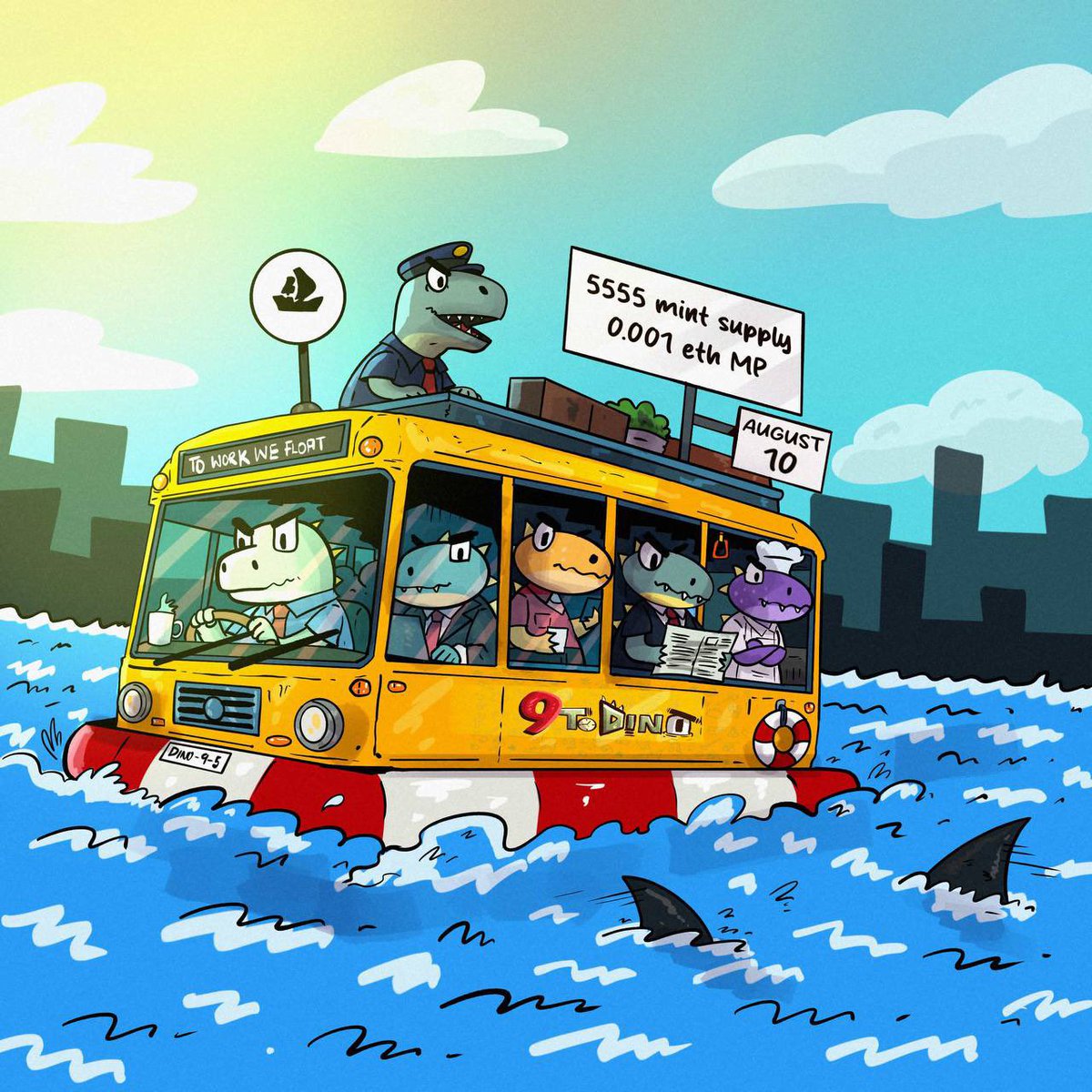 9toDino's tweet photo. 9toDinos Mint Details Are Here!

The workforce is almost ready to clock in.

Supply: 5,555 Dinos
Mint Price: 0.001 ETH per Dino
Mint Date: August 10 4PM UTC
Launchpad: @opensea 

The wallet checker will be announced in the coming days, so keep a close eye on our page and turn on notifications.