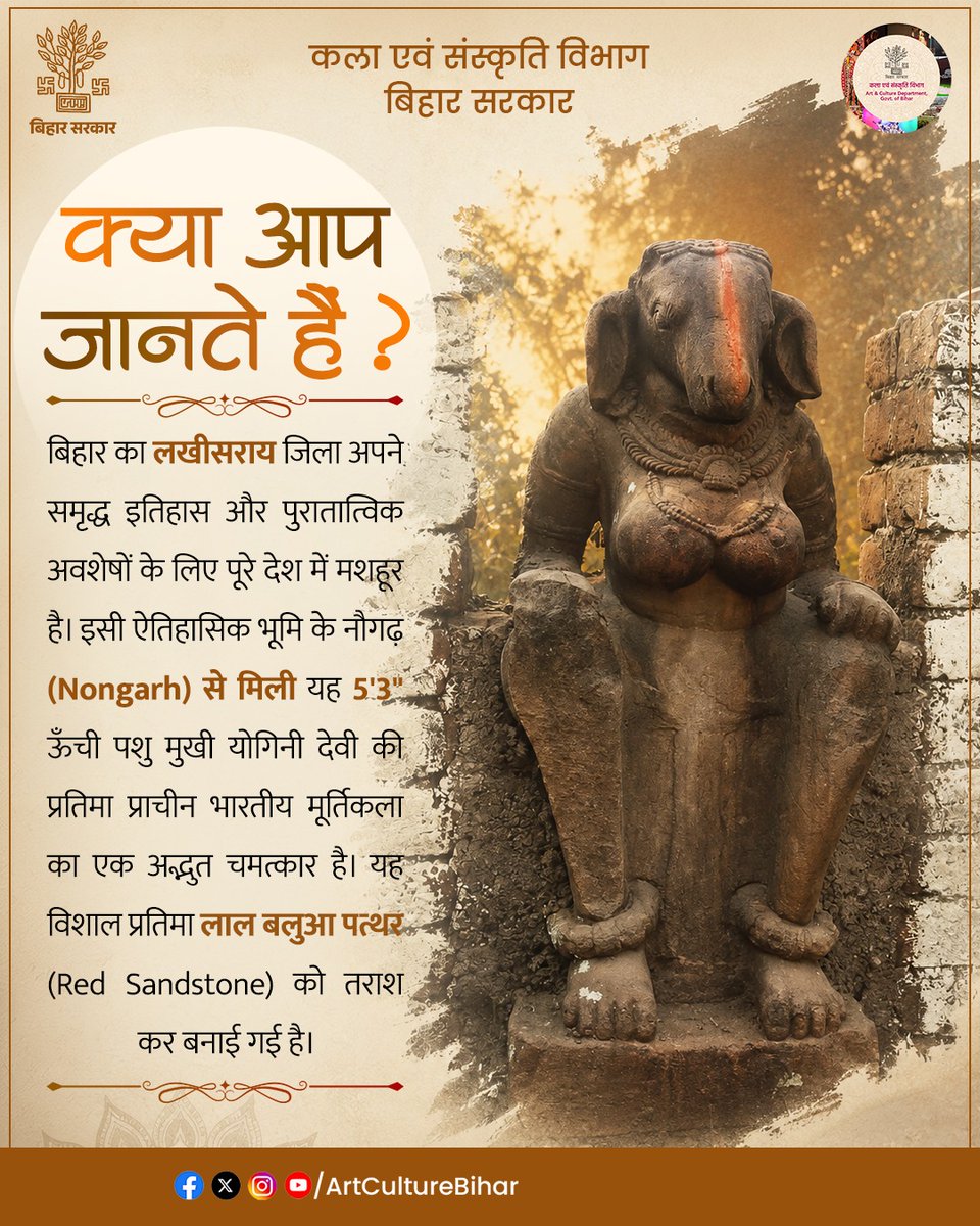 ArtCultureBihar's tweet photo. क्या आप जानते हैं ?
#artculturebihar #lakhisaraimuseum  #Shalbhanjika #BiharHeritage #AncientIndia https://t.co/Ky1dbdXLsl