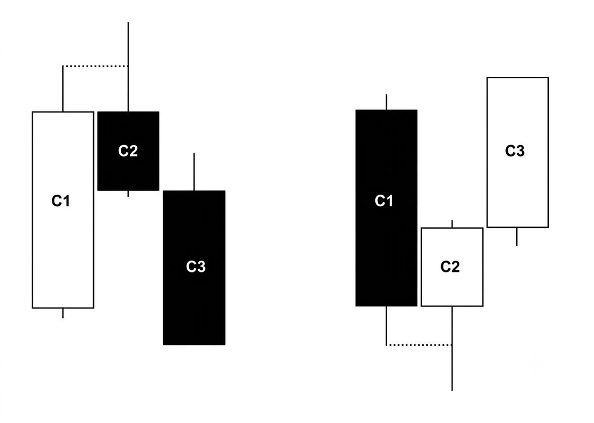 Hrsh_trades's tweet photo. Candles Closures -

 C2 reversal, C3 reversal, C2 reversal in expansion -Full notes 📝

🔹 Basics 

The lecture explains how to identify and trade market reversals using candle patterns.

➡️Key filters:

Wick size -

Time left in the candle -

Cracks in correlation (2-step confirmation) - 

1. C2 Reversal Candle

Definition:

Price breaks the previous candle’s high/low (C1) but closes back inside its range.

What to look for:

➡️Large wick → shows strong manipulation 📌
➡️Little time left in the candle 

How to trade:

Don’t trade this candle directly 
Wait and trade the next candle (C3 expansion) 

2. C2 Reversal Expansion Candle

Definition:

➡️Similar to C2, but has a small wick and enough time left.

Key idea:

➡️Small wick = real movement (expansion), not just manipulation 

How to trade:

This is a better setup 
You can enter inside the candle
Wait for a V-shape shift (CISD) on lower timeframe 🔄

Use candle high/low as stop (invalidation)

3. C3 Reversal

Definition:

Happens when C2 fails to close inside C1 range.

➡️Confirmation:

Valid only when C3 closes above/below C2 open ✔

➡️Why it happens:

High volatility 
C2 didn’t have enough time to complete reversal

➡️How to trade:

-Wait for C3 confirmation 
-Enter during C3 expansion 
Or trade next candle (C4 continuation)

📌 Summary Rules

-You need a 2-step confirmation (Crack in Correlation) before trusting a reversal 🔍

If this is missing:
❌ Avoid trading C2/C3 setups
✅ Wait for a clearer continuation setup

Credits - @XYJtrades