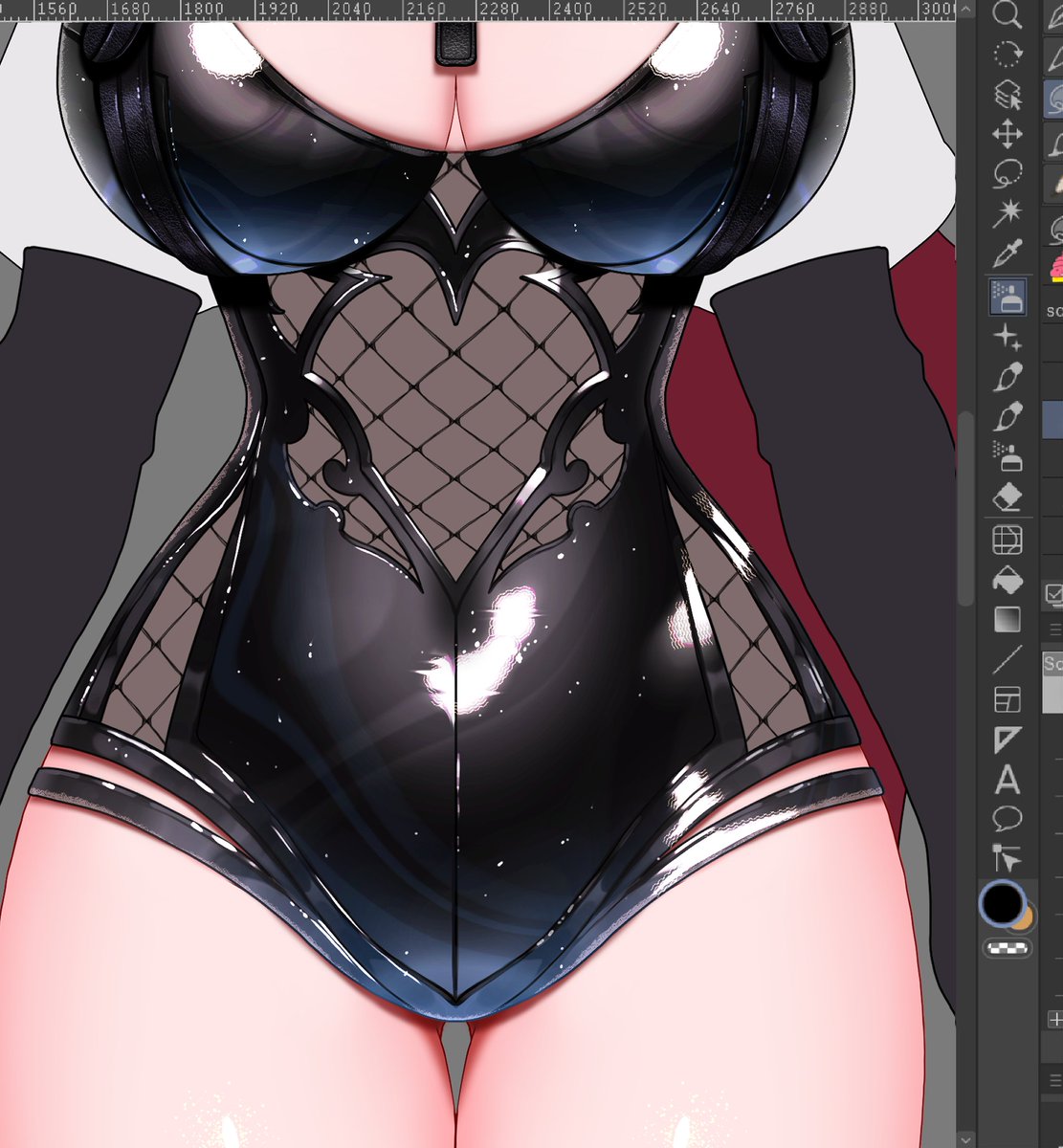YoshinoArt's tweet photo. Latex tummy!! 😩😩 

So, I realized that there's nothing wrong with posting every single step of my c0mms 👀

#vtuber #WIPㅤ https://t.co/Z4cQQxbSlD