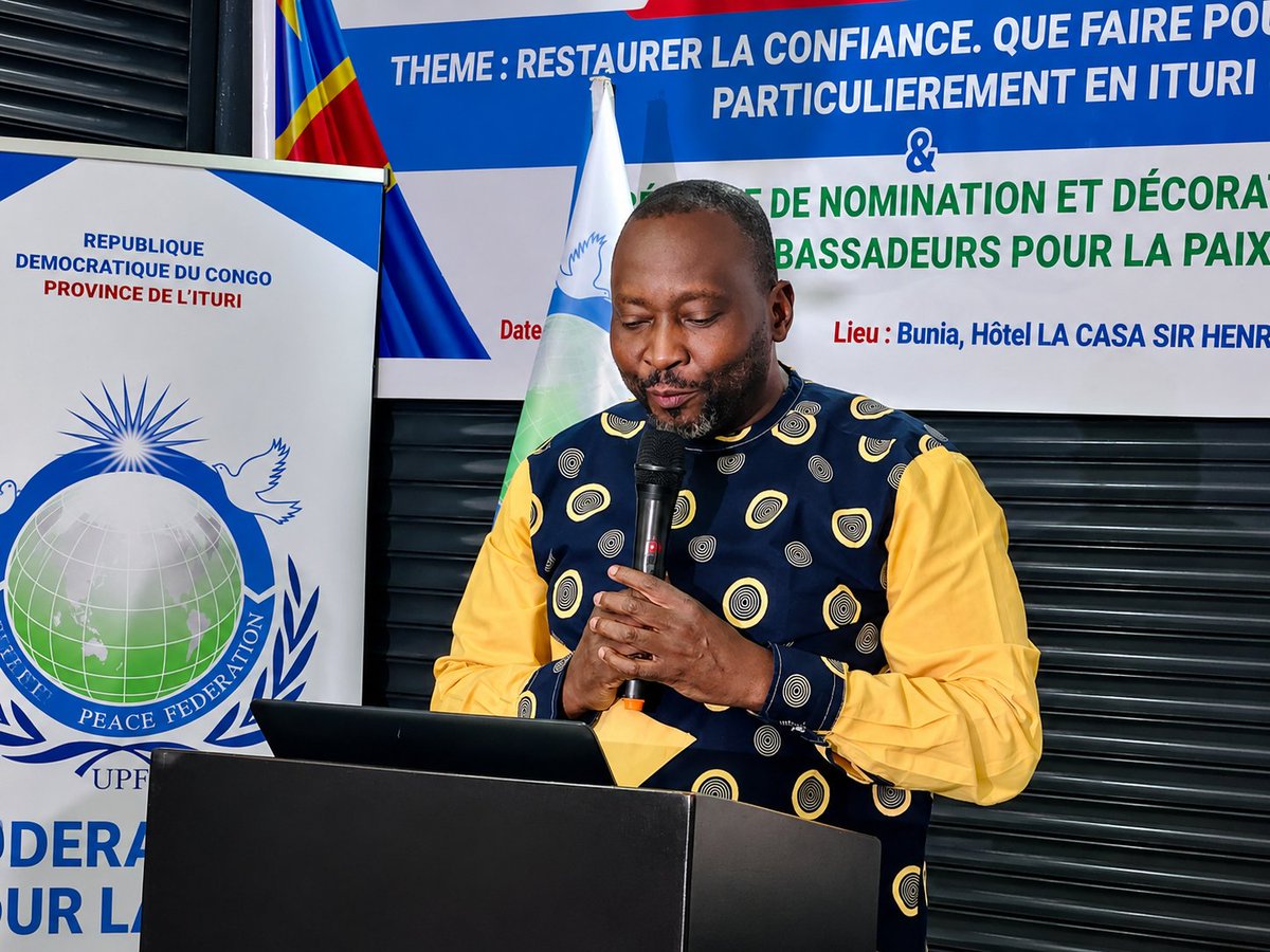 UkeloJosh's tweet photo. Quant à la #question de savoir ce qu'il faut faire pour restaurer la #paix en Ituri, il faut #renforcer la confiance et dénoncer à temps toute tentative visant à compromettre les initiatives de paix. La paix est la base du développement.
#Professeur #Dundanga #Kavarios https://t.co/LiMDmNjt8Q