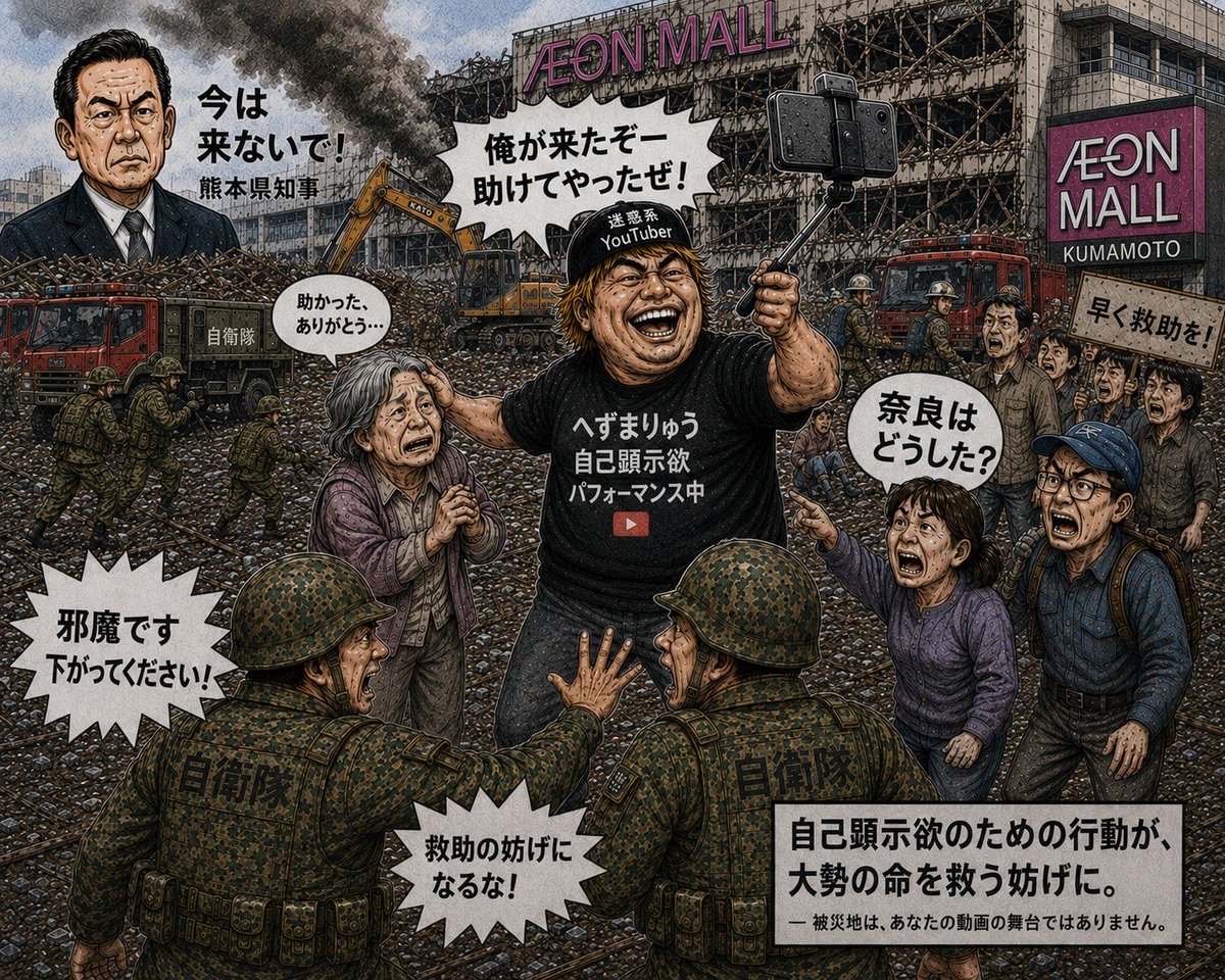 yuririn_4's tweet photo. 今回のへずまの愚行を風刺画にしてみた
へずまを擁護する馬鹿信者にはこれを片っ端から貼っていこう
#熊本 #熊本地震 #へずまりゅう #拡散希望 https://t.co/1yIp7OyFrr