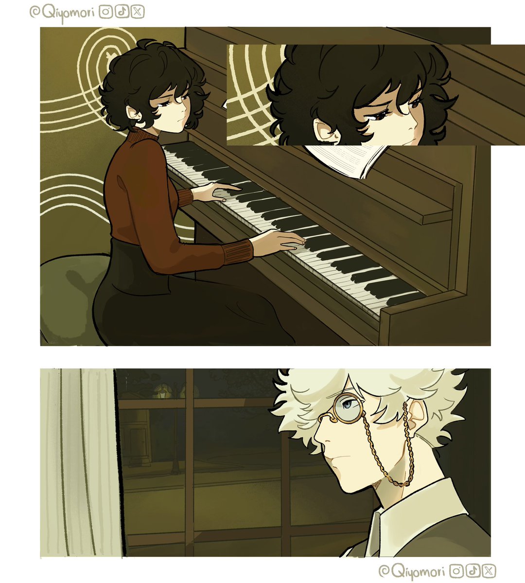Qiyomori's tweet photo. WHA Musicians AU 
“Soul” — ( 2/8 ) https://t.co/WHdM1IRGxI