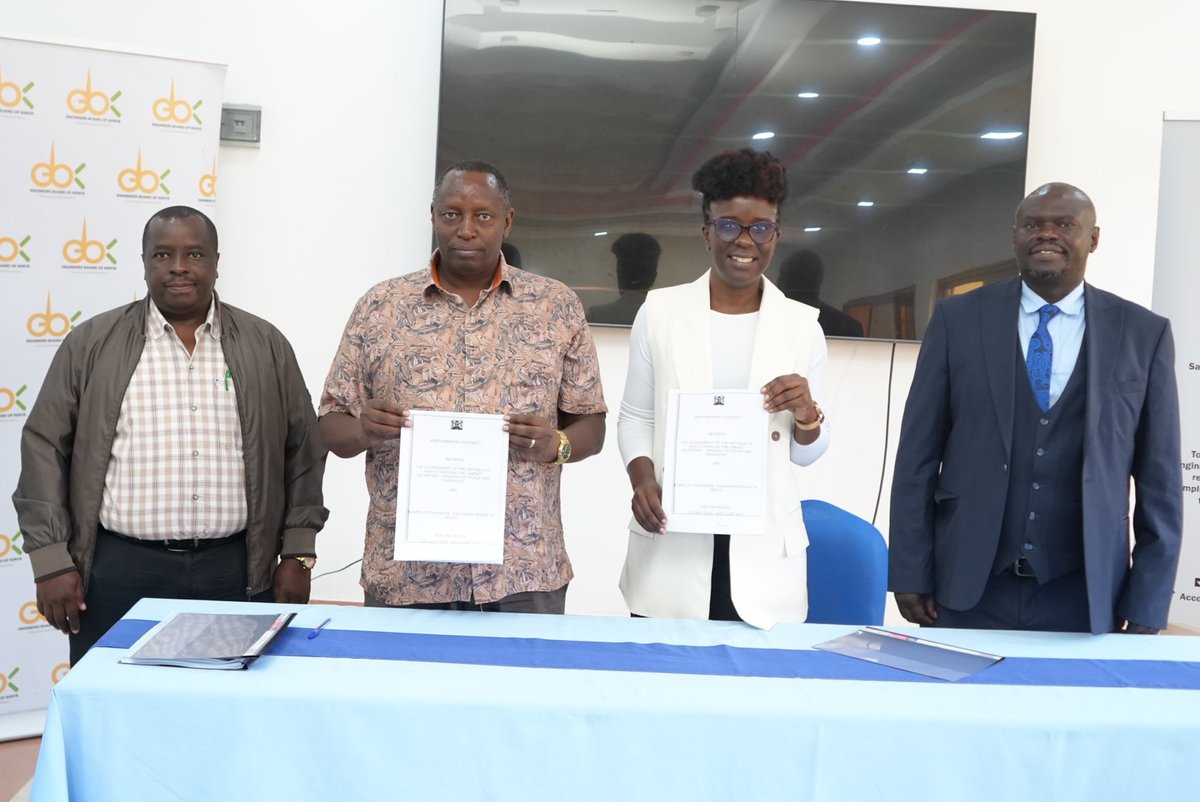 EngineersBoard's tweet photo. In her remarks, the Registrar/CEO Eng. Grace Onyango reaffirmed the Board's commitment to excellence, teamwork, and accountability in delivering on its performance targets. She noted that the Performance Contract provides a critical framework for driving institutional performance, improving service delivery, and ensuring the Board continues to fulfil its mandate effectively.

The negotiations also provided an opportunity to review strategic priorities, enhance departmental accountability, and strengthen the Board's commitment to continuous improvement.

EBK remains focused on sustaining its culture of high-performance following its recognition as the Best Performing Regulatory State Corporation during the 2024/2025 Performance Contract Evaluation. Building on this achievement, the Board is committed to further enhancing service delivery, operational excellence, and value creation for its stakeholders in the 2026/2027 financial year.

#EngineeringServiceDelivery