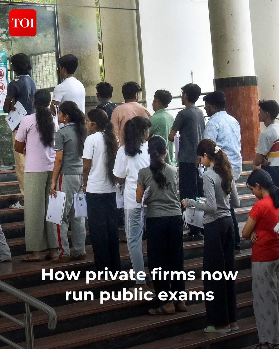 timesofindia's tweet photo. #India's vast examination system relies on many private contractors for its operations. This fragmentation creates significant accountability issues when problems arise during tests.

Manpower agencies are identified as major loopholes in ensuring exam integrity. 

Know more 🔗https://t.co/dWQH4Ws2PV 

Story only available on the TOI app, download now! 👉 https://t.co/ogFaRsVinV