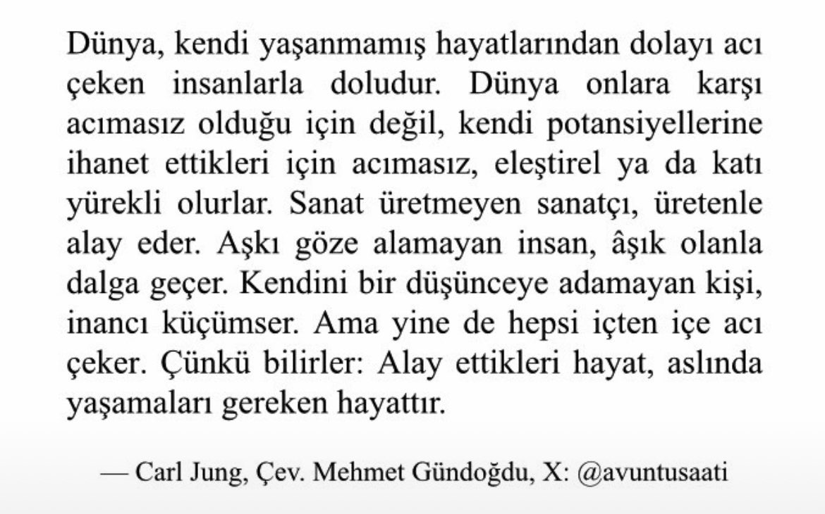 avuntusaati's tweet photo. Psikiyatr Carl Jung’un kıskanç insanları sert eleştirdiği yazısını Türkçeye çevirdim https://t.co/KeEgJk2q11