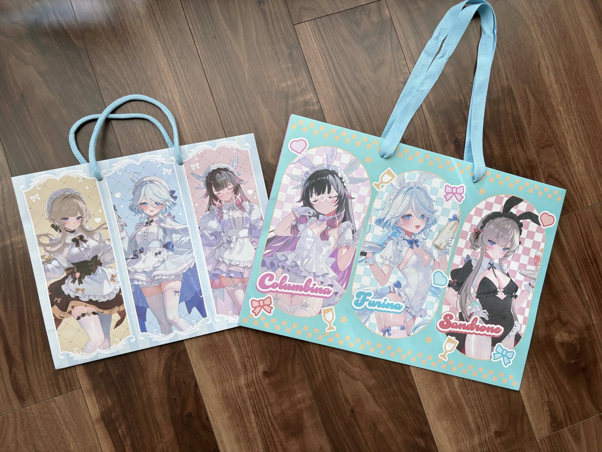 rrr_gns's tweet photo. 夏コミや夏インテで配布するショッパーの見本が届いた〜！！可愛く作ってもらえて嬉しい(𓈒ʚ̴̶̷̷̥ ⩊ ɞ̴̶̷𓈒)💕
今回は大きめサイズ＋肩掛け出来る長めの平紐のハンドルにしました✨
※比較のために冬コミのショッパー(左側)
戦利品いっぱい入れて使ってもらえると嬉しいです☺️
#C108 https://t.co/lRGvlz5cmJ