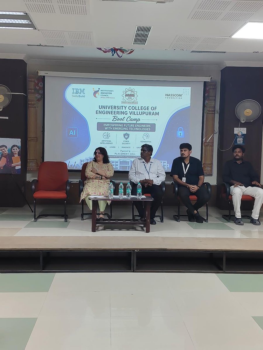 UCEV4's tweet photo. IBM CERTIFICATION CAMP ORGANISED BY NASSCOM FOUNDATION of UCEV  on  22.07.2026. Welcome addr-Dr.A.Saraswathi, AP/ECE, Presidential addr- Dr.R.Senthil Dean,UCEV &amp; Chief Guest addr- Ms. Priyanka,Senior Mngr - Nasscom foundation, Mr.Hari Nandakumar AssistantMngr, Nasscom foundation. https://t.co/G7gZPdepG3
