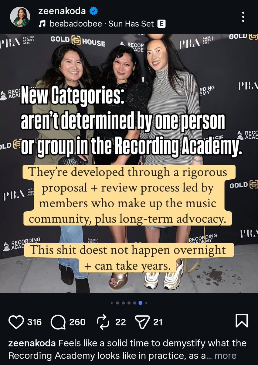 gomdorichick's tweet photo. This is what bugs me with the @RecordingAcad because you have 700-1500 Asian voters but you didn't even bother to reach out to some of them for input before creating this racist category? And now you are upset with BTS for refusing to be put in a box? https://t.co/O5MHuLij5E