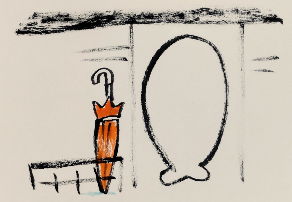 jissunboshi96's tweet photo. コンビニに寄ったら、傘を盗まれてしまったアザラシを描きました。許さない。 https://t.co/KpnZff8W3v