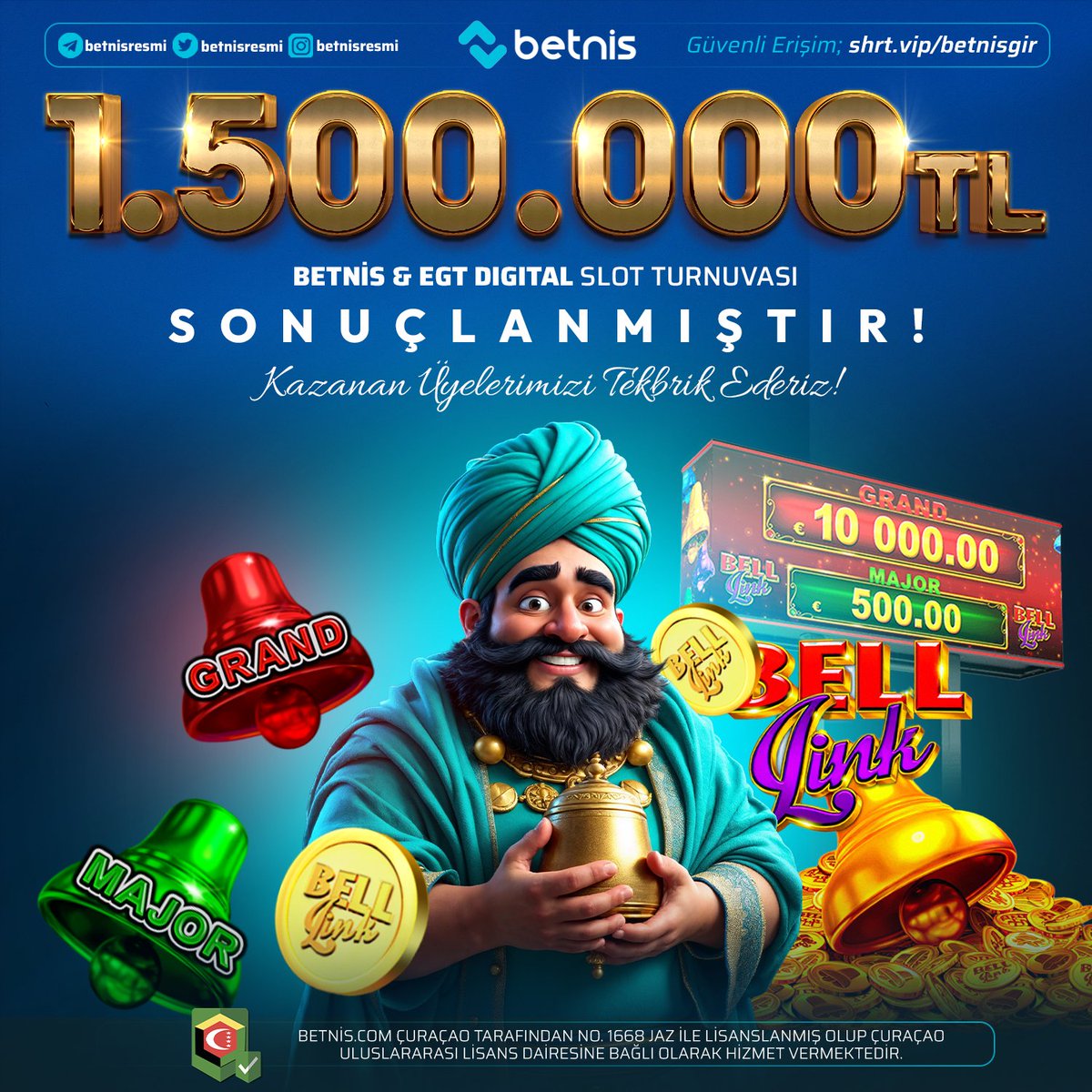 XBetnis's tweet photo. 🏆🎉 1.500.000₺ Ödüllü EGT Digital Turnuvası Tamamlandı!

Büyük heyecan sona erdi! 🎰

🎊 Turnuvada dereceye giren tüm oyuncularımızı tebrik ederiz!
💸 Kazanan üyelerimizin ödülleri hesaplarına başarıyla aktarılmıştır.

https://t.co/Gzo7zz8LX3 https://t.co/TYXaN4cloV