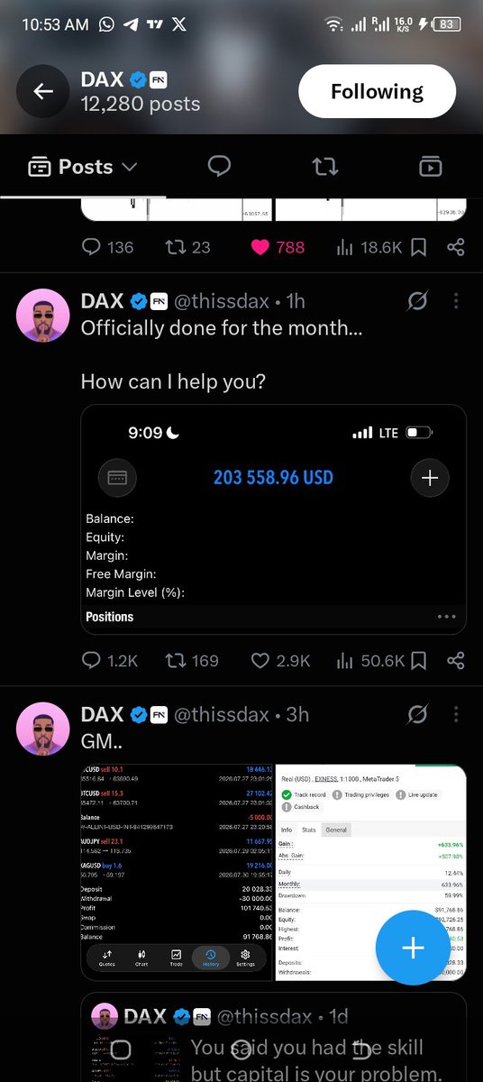 chinecheremm284's tweet photo. Omoh na @thissdax  get this month of July, he just dey milk am dey go🔥👏🎉💃💃💃

But my Question is; na same market all of us dey trade so? 😭😭

I think I am trading Forest instead of Forex🤧🤭 https://t.co/WqGpavZxC1
