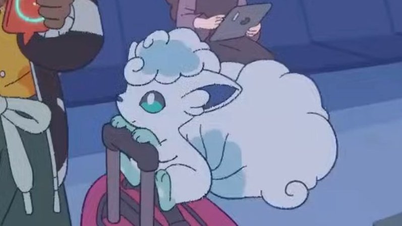 PokeDailyPost's tweet photo. look at vulpix sitting on a suitcase https://t.co/vaF7IPOib0