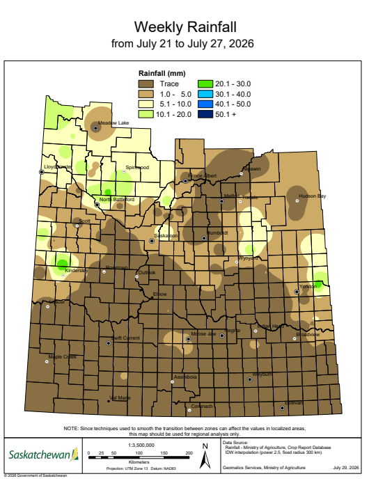 mkt_intl's tweet photo. 🇨🇦 CANADA #vegoils #barley #durum #rapeseed #pulses
Crop Report @SKGov:
Hot weather accelerated crop development across much of the province, helping delayed crops but stressing drier areas. Most crops remain in good condition. https://t.co/tLzWDYKDzN
