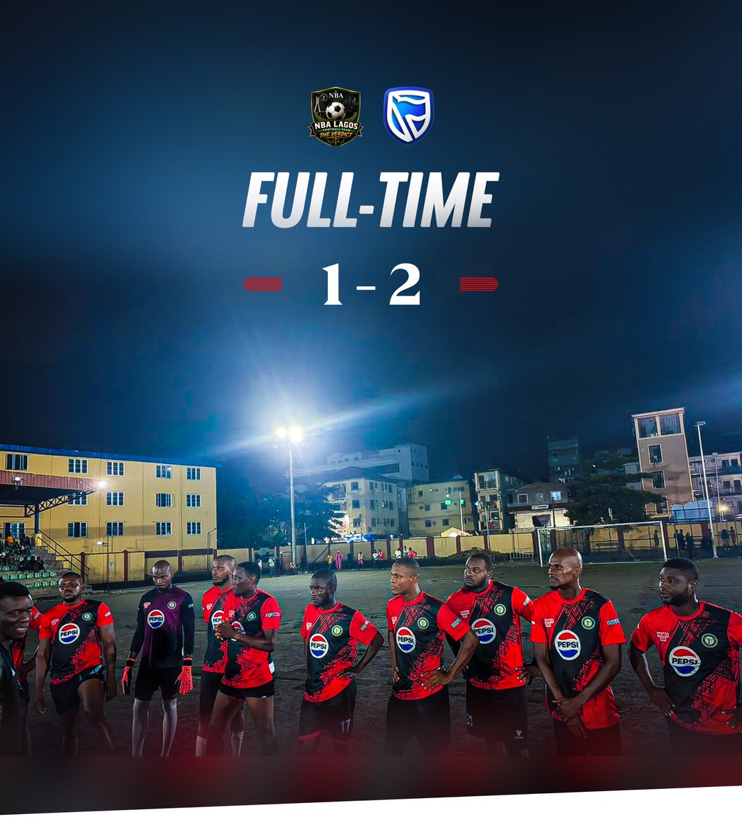 NBALagosFC's tweet photo. Narrow defeat under the lights. https://t.co/z6sY8oHMcU