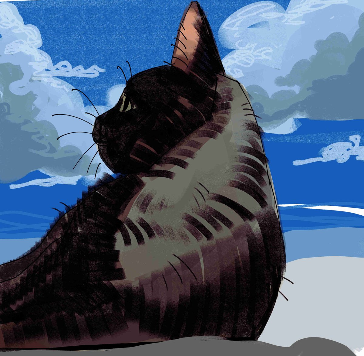 zilodak's tweet photo. Cat I painted a while ago https://t.co/RUbDDWnDsn