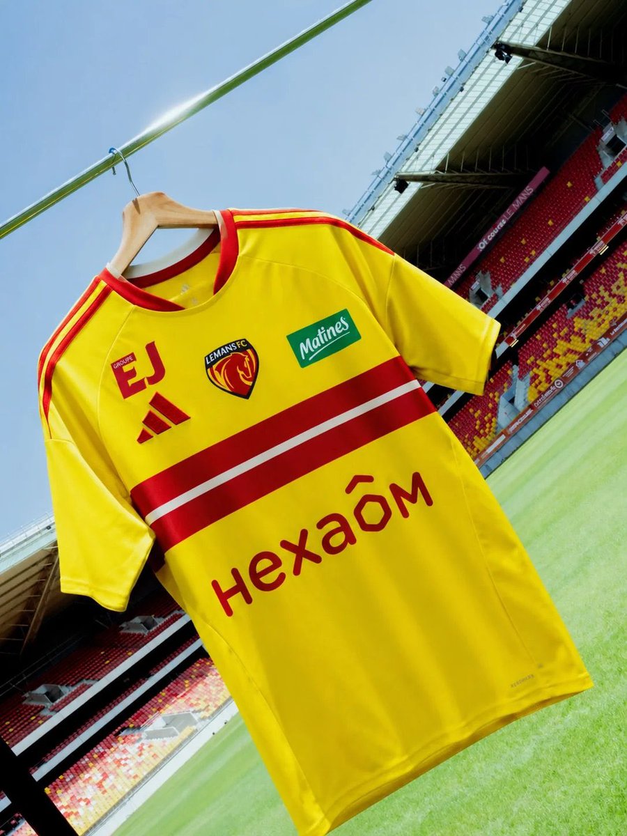 ActuFoot_'s tweet photo. adidas et Le Mans partagent les nouveaux maillots du club promu en Ligue 1 cette saison !!! ❤️💛

Une note /10 ?

📸 @LEMANSFC https://t.co/xwOunGdfWs
