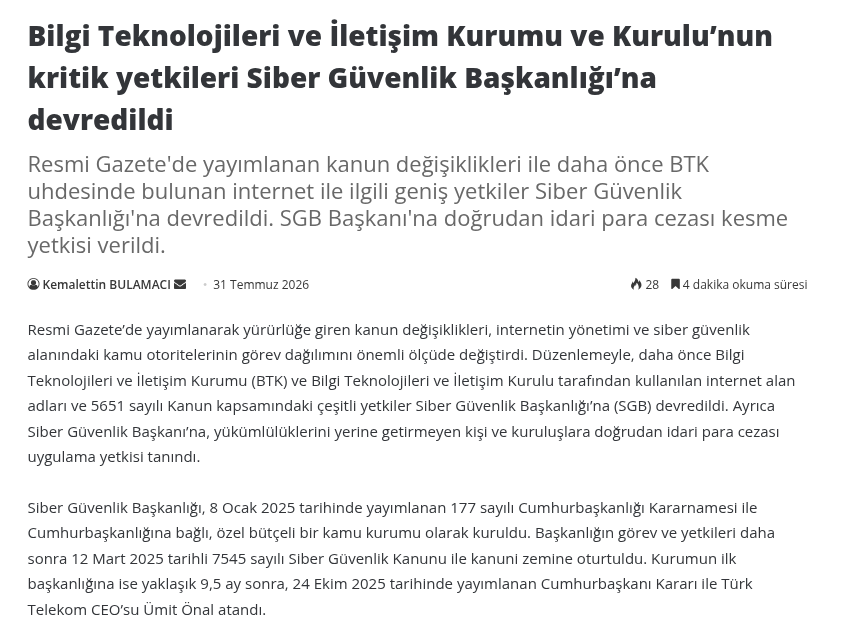 buckberi's tweet photo. Resmi Gazete'de yayımlanan kanun değişikliğiyle daha önce BTK'da bulunan geniş yetkiler Siber Güvenlik Başkanlığı'na devredildi. Böylece süper yetkili bir internet sansürleme, dinleme  kurumumuz oldu.

Tam da bunun üstüne TurkNet başta olmak üzere üç büyük operatörde kesintiler olması umarım tesadüftür.