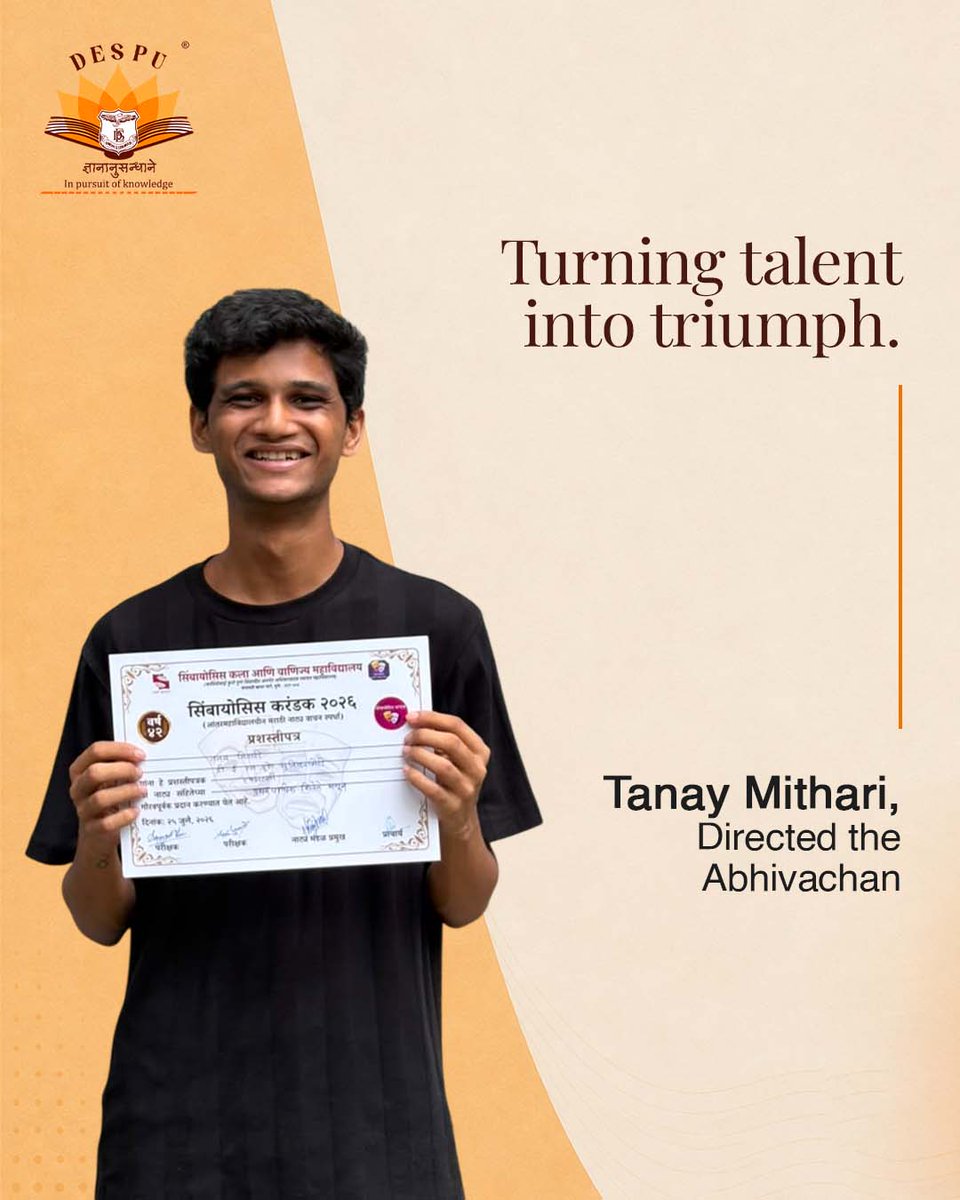 des_pune's tweet photo. A proud milestone for DES PU as Team Ecstasy brings home the Symbiosis Karandak along with two individual honors!

Congratulations to the entire team!

#DESPU #TeamEcstasy #SymbiosisKarandak https://t.co/iAaOhvrmWo