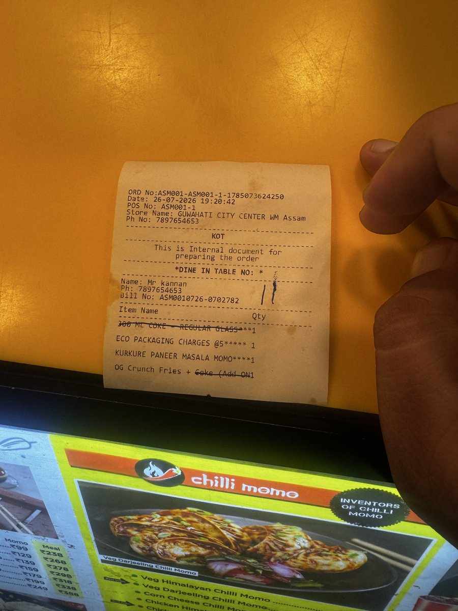 somupandey's tweet photo. @wowmomosindia received the order in stale condition at City centre Mall Guwahati. Upon asking the store manager said we only serve Frozen Foods. And nothing is fresh. https://t.co/HfkRUkOZF4