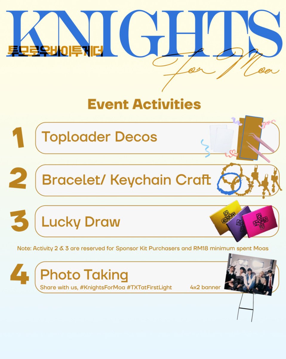 knightsformoa's tweet photo. ── ⋆⋅☆⋅⋆ ──
D-1 ☆

Event rules and regulations ☆

Please take note that Lalaport may be crowded due to other ongoing events, please plan your travels ahead of time. 

See you, Moas ☆

#KnightsForMoa
#TXTatFirstLight https://t.co/u7oCWpmp1V