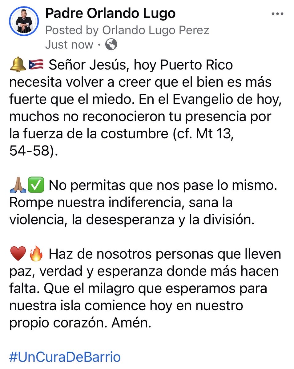 PadreOLugo's tweet photo. Todo está en tus manos🙏🏽. https://t.co/cRz9GIRrCK