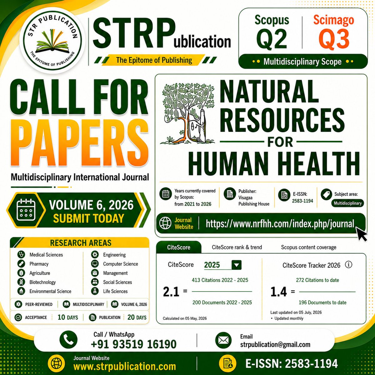 STRPublication's tweet photo. Connect with us on WhatsApp:
https://t.co/ysf6YEwnK5

#twitter #paper #callforpapers #scopus #strpublication #researchpaper #publication https://t.co/MApncOFo7V