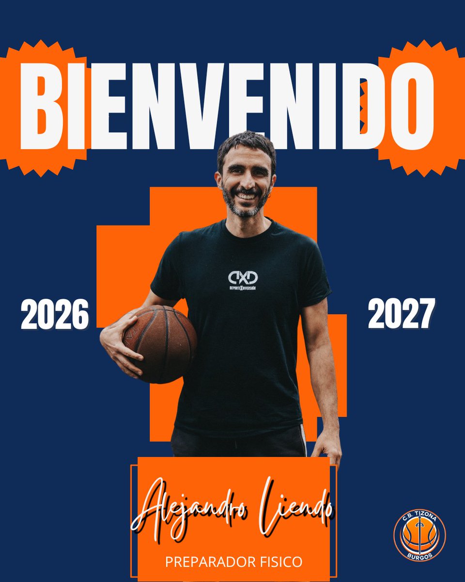 cb_tizona's tweet photo. 💪 ALEJANDRO LIENDO SE SUMA AL STAFF
Trabajo físico, planificación y rendimiento para el nuevo proyecto del Grupo Ureta Tizona.

El preparador físico canario se incorpora al cuerpo técnico del primer equipo para reforzar el día a día de la plantilla
 
💙🧡 Bienvenido, Alejandro. https://t.co/PuqtvvVJk5