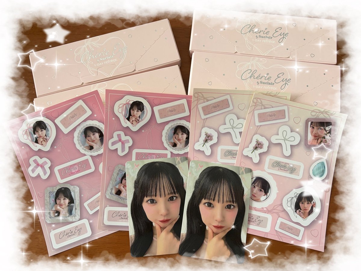 tm_chaaa's tweet photo. 彩乃ちゃんプロデュースのカラコン届いたよ〜〜！🫧頼んで翌日届いてびっくり！笑
武道館これつけて行くの楽しみだな〜🥹💙✧*｡
トレカもシールもパッケージも可愛すぎる！🫶🏻
#増田彩乃
 #シェリーアイバイシュクレール https://t.co/D3MCCNLFdn